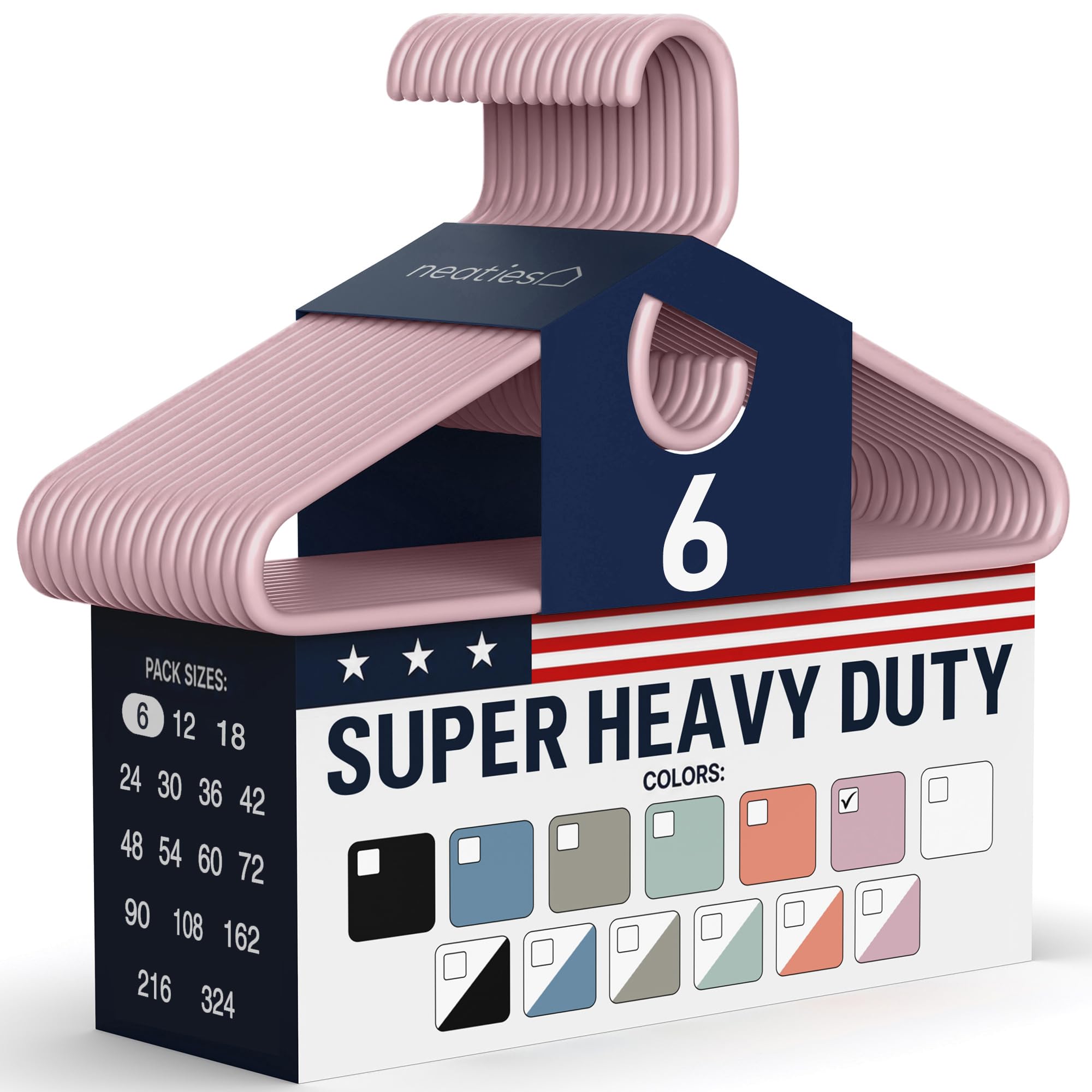 06pk Made in USA Super Heavy Duty Plastic Clothes Hangers Bulk | 20 30 50 100 Pack Available | Strong Plastic Hangers | Plastic Coat Hangers | Plastic Hanger for Closet and Clothing Hangars (Rose) — 06pk Made in USA Super Heavy Duty Plastic Clothes Hangers Bulk | 20 30 50 100 Pack Available | Strong Plastic Hangers | Plastic Coat Hangers | Plastic Hanger for Closet and Clothing Hangars (Rose)
