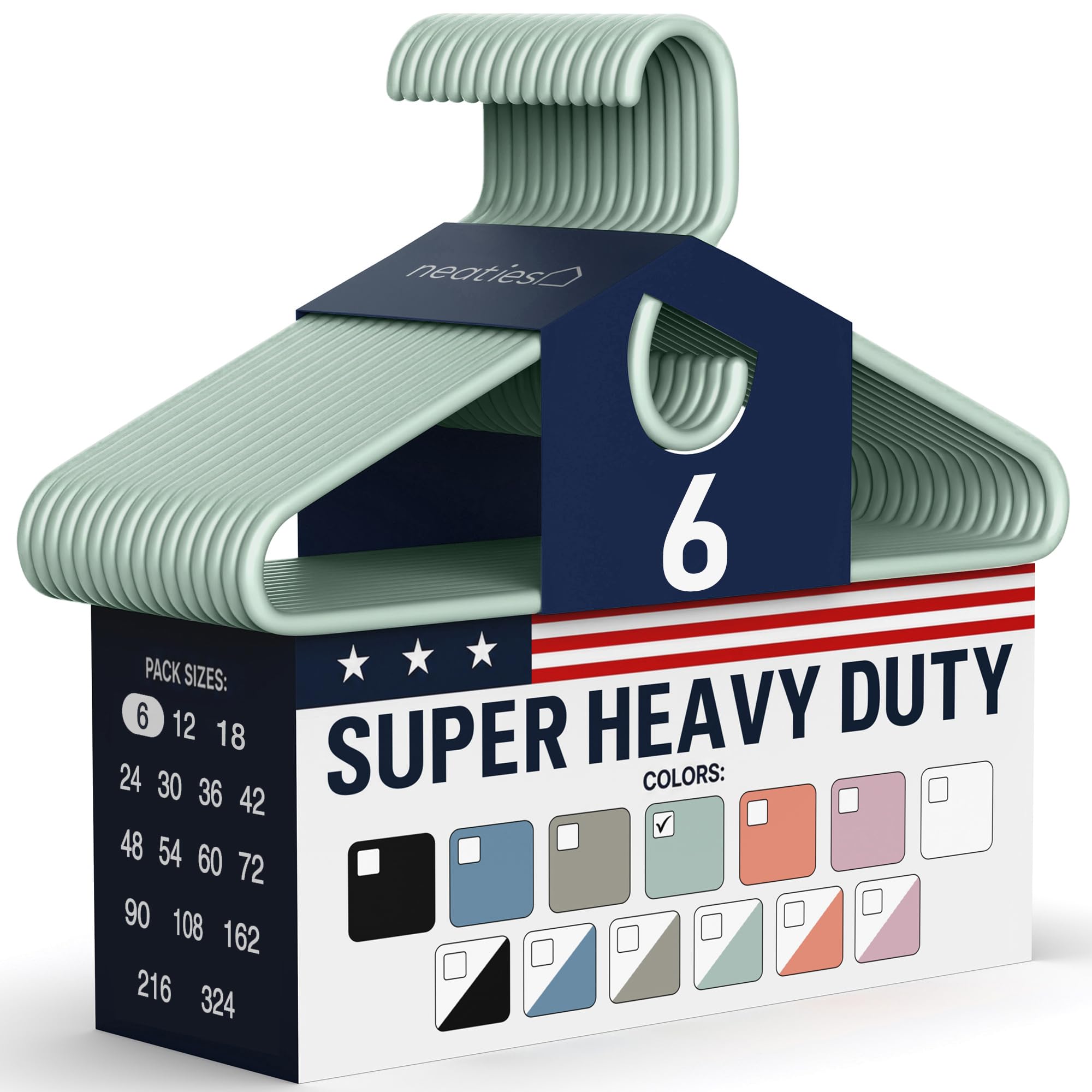 06pk Made in USA Super Heavy Duty Plastic Clothes Hangers Bulk | 20 30 50 100 Pack Available | Strong Plastic Hangers | Plastic Coat Hangers | Plastic Hanger for Closet and Clothing Hangars (Mint) — 06pk Made in USA Super Heavy Duty Plastic Clothes Hangers Bulk | 20 30 50 100 Pack Available | Strong Plastic Hangers | Plastic Coat Hangers | Plastic Hanger for Closet and Clothing Hangars (Mint)