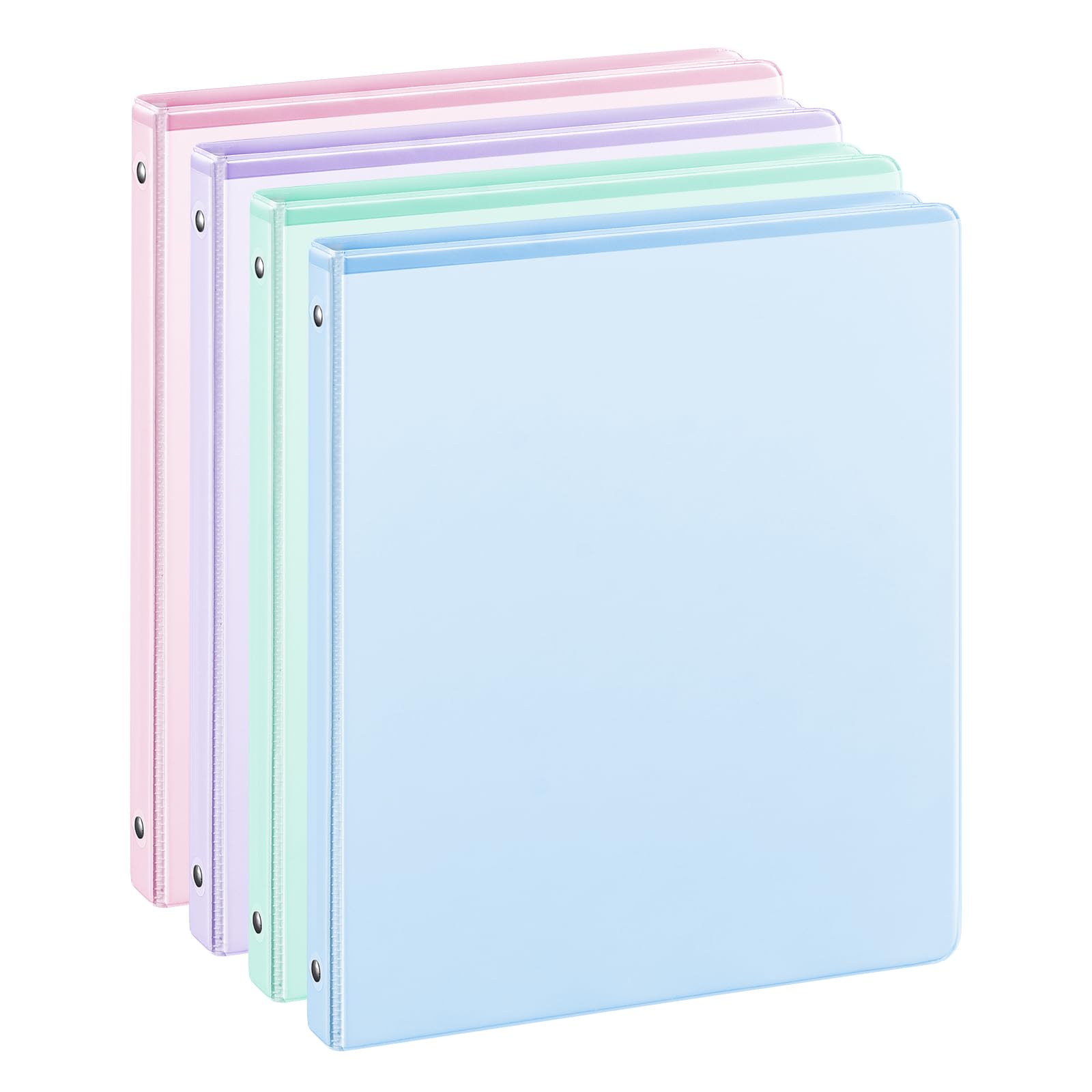 0.5'' 3-Ring-Binder with Pockets, 100 Sheets Capacity, 1/2 inch Binders fits 11" x 8.5" US Letter Size, Assorted 4 Pastel Colors - Ideal for School, Office, and Home Use (0.5 inch) — 0.5'' 3-Ring-Binder with Pockets, 100 Sheets Capacity, 1/2 inch Binders fits 11" x 8.5" US Letter Size, Assorted 4 Pastel Colors - Ideal for School, Office, and Home Use (0.5 inch)